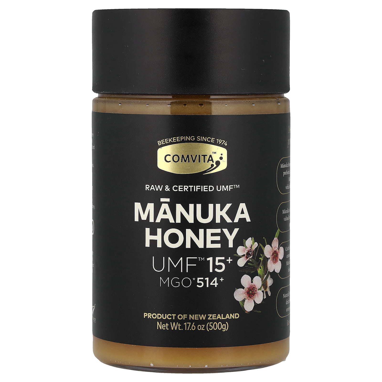 Comvita Manuka Honey, UMF 15+, MGO 514+, Raw Wild Unpasteurized
