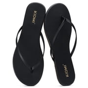 Comwarm Comfortable Summer Beach Womens Flip Flops, Lightweight Flats Womens Sandals Indoor Outdoor, Black
