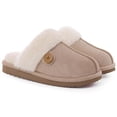 thumbnail image 1 of Comwarm Fuzzy Slippers for Women Memory Foam Winter Warm House Shoes Indoor Outdoor, Apricot, Size 6-6.5, 1 of 7