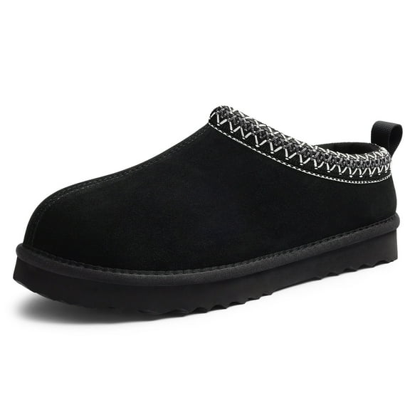 Comwarm Genuine Suede Fuzzy Slippers for Women Winter Warm House Shoes Cozy Mini Boots for Indoor Outdoor