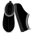 thumbnail image 1 of Comwarm Genuine Suede House Fuzzy Slippers for Women Men, Warm Memory Foam Shoes Indoor Outdoor, Black, 1 of 7