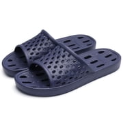 Comwarm Shower Shoes for Women Men, Quick Drying Non-Slip Bath Slide Shower Sandals with Drain Holes, Navy