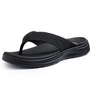 Comwarm Sport Flip Flops for Women, Comfortable Walking House Thong Sandals Slippers for Summer, Black