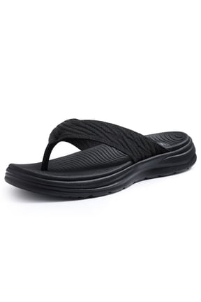 Sport Flip Flops for Women, Comfortable Walking House Thong Sandals Slippers for Summer, Black