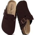thumbnail image 1 of Comwarm Suede Clogs for Women Footbed Sandals Potato Shoes with Arch Support, 1 of 7