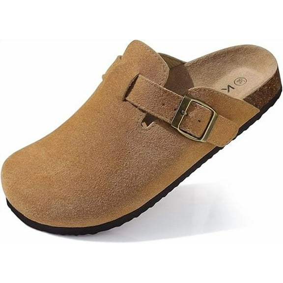 Comwarm Suede Clogs for Women Footbed Sandals Potato Shoes with Arch Support