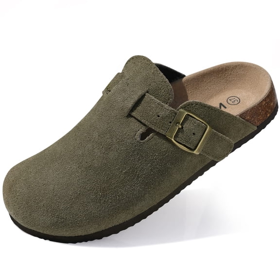 Comwarm Suede Clogs for Women Footbed Sandals Potato Shoes with Arch Support