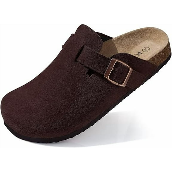 Comwarm Suede Clogs for Women Footbed Sandals Potato Shoes with Arch Support