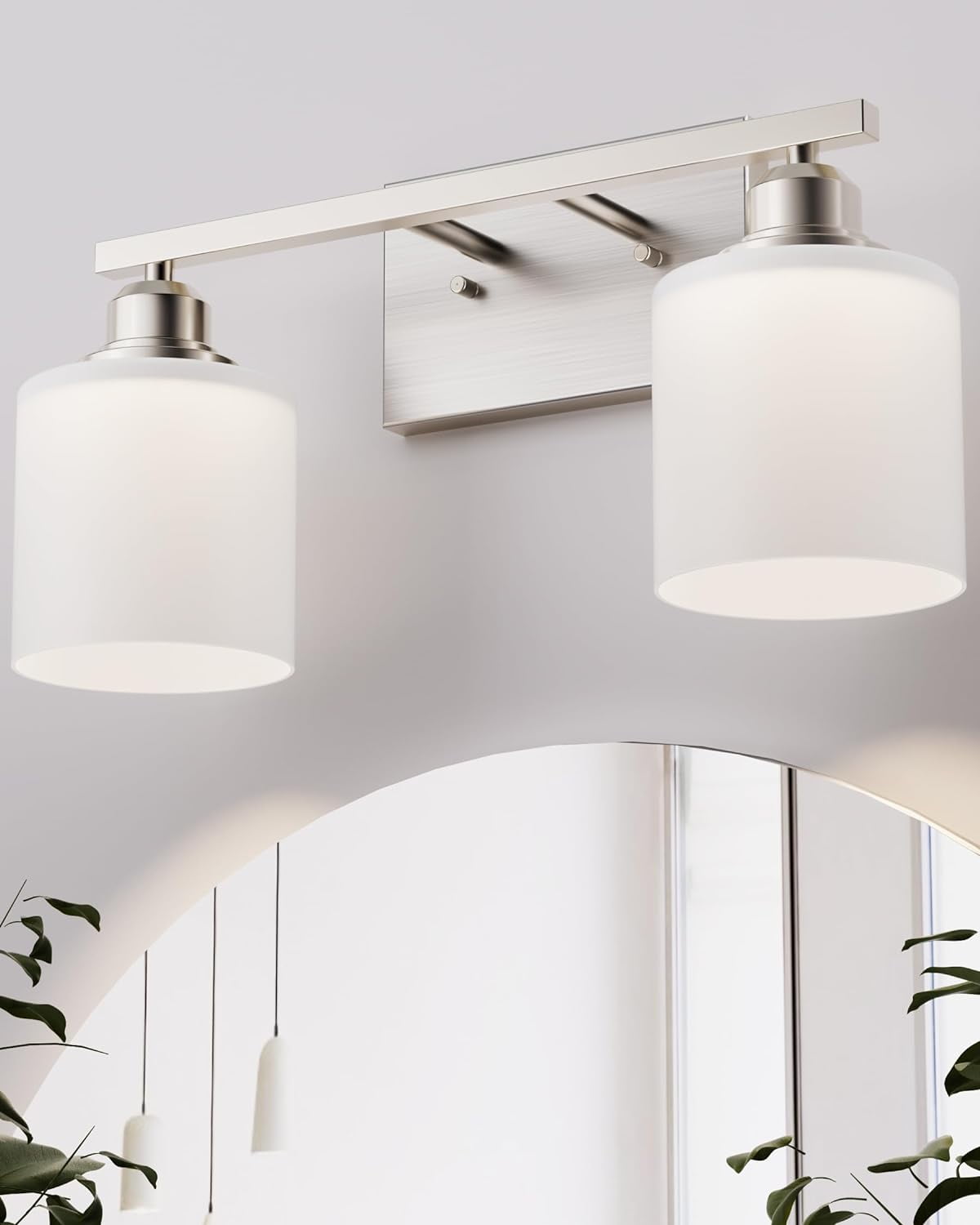 Comzler 2-Light Anti-Rust Nickel Finished Bathroom Vanity Light