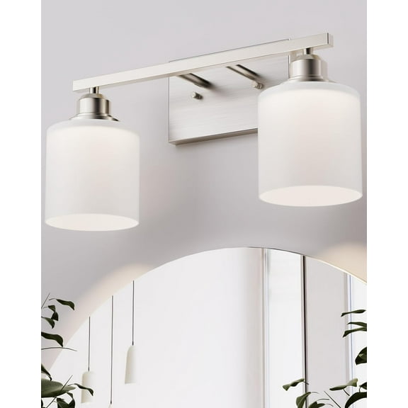 Comzler 2 Light Bathroom Vanity Light Fixture with Frosted Glass Shades