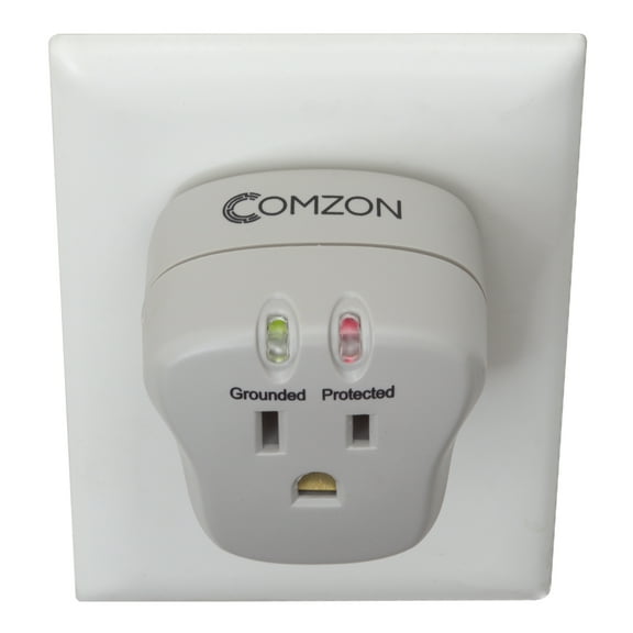 Comzon Electric Surge Protector Power Strip, Single Outlet, 540 Joules, 1800W, White
