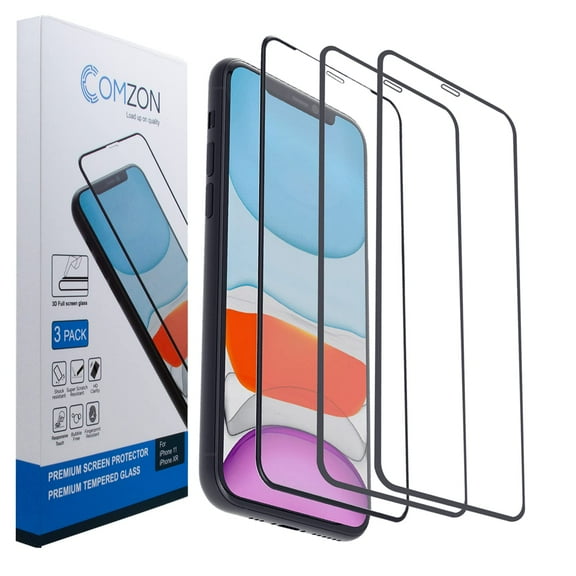Comzon Glass Screen Protector w/ Installation Kit for iPhone 11/ iPhone XR, 6.1 Inch 2.5D Full Edge to Edge Coverage Screen Tempered Glass, Bubble Free, 3 Pack