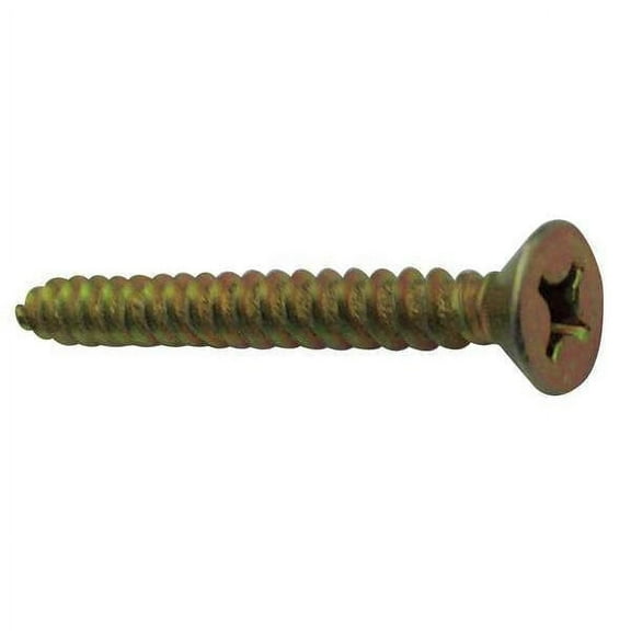 Con-Sert Screws Masonry Screw, 1/4" Dia., Flat, 1 1/4 in L, Carbon Steel Yellow Zinc, 100 PK(14114PS)