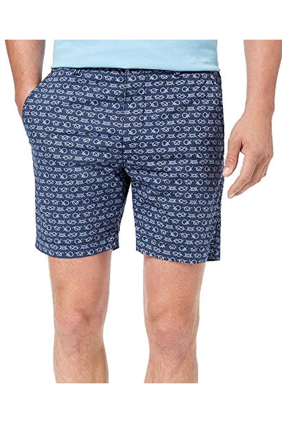 Con.Struct Men's Stretch Navy Knot-Print 7" Shorts Navy 38