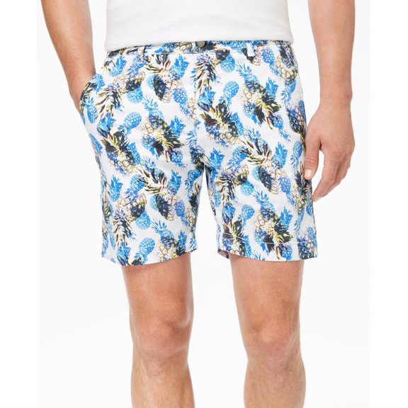 Construct Men's Stretch Pineapple-Print 7" Shorts Yellow 32