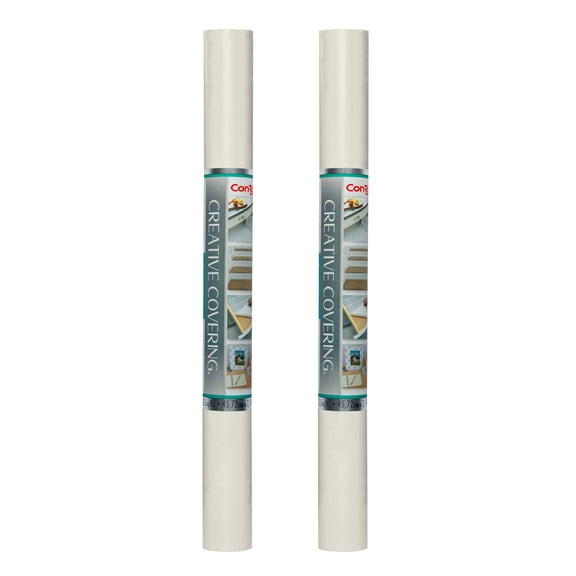 Con-Tact Adhesive 2 Count Shelf Liner Contact Paper for Drawers, Fridge, Cabinet Serenity Cream 18in x 9ft