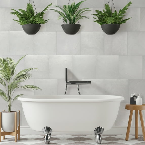 Con-Tact Brand 12" x 12" Pearl Marble Wall Tiles Decorative Self Adhesive Backsplash Texture Tile, for Indoor Bathroom 12 Piece