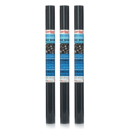 Con-Tact Brand Adhesive Chalkboard Roll, 18" x 6', 3 Rolls
