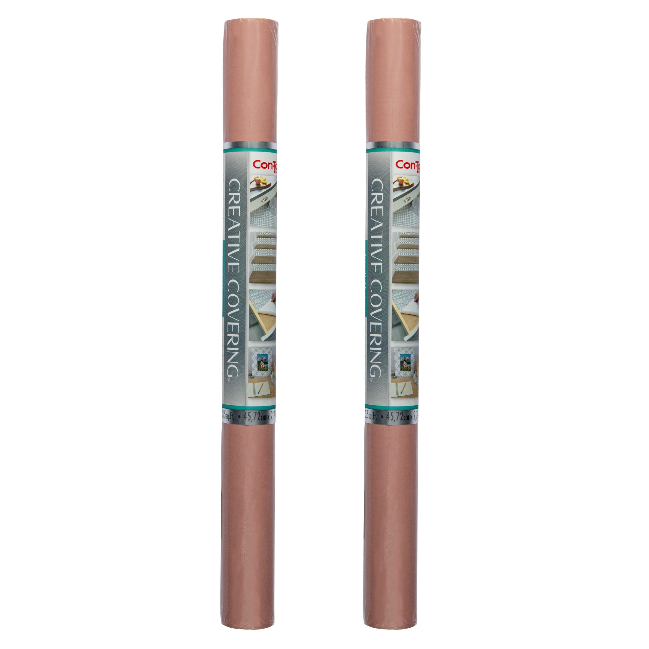 ConTact Brand Contact Paper Adhesive Shelf Liner 18 in x 9 ft, Serenity Coral(2Pack)