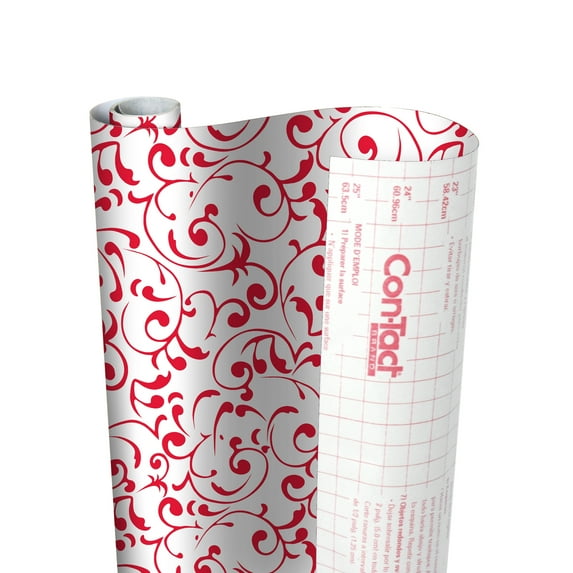 Con-Tact Brand Contact paper Adhesive Shelf Liner 18 in x 9ft, Virtu Red