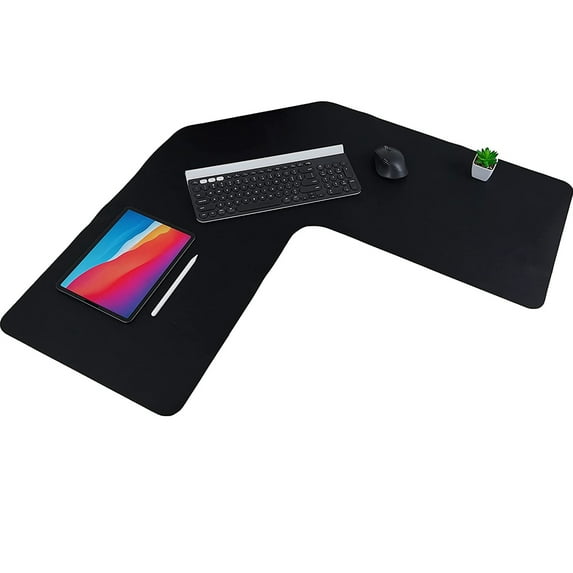 Con-Tact Brand Corner Desk Pad Desktop Mat Computer Table Workstation Protection, Black