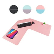 Con-Tact Brand Corner Desk Pad Desktop Mat Computer Table Workstation Protection, Black