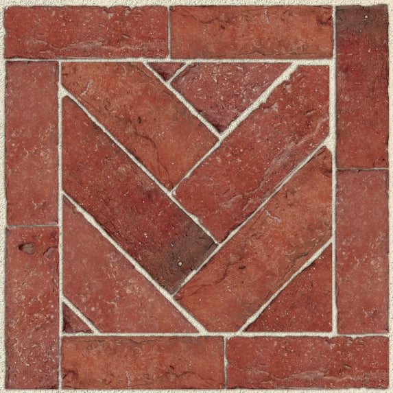 Con-Tact Brand Floor Adorn Vinyl 12 in x 12 in, Brick (6pk)