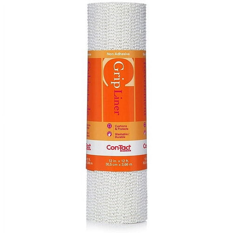 Con-Tact Brand Grip Non-Adhesive Shelf Liner, White