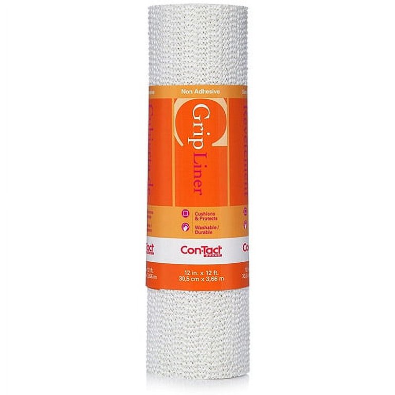 Con-Tact Brand Grip Non-Adhesive Shelf Liner, White