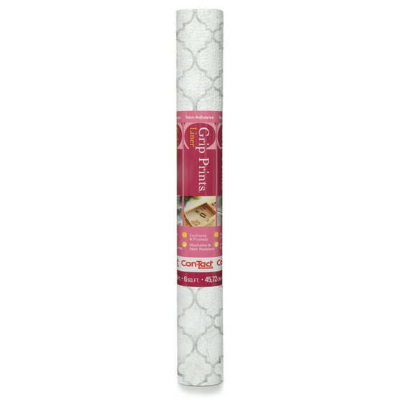 Con-Tact Brand Grip Prints Non-Adhesive Shelf & Drawer Liner, Moraccan Marble, 18” x 4'