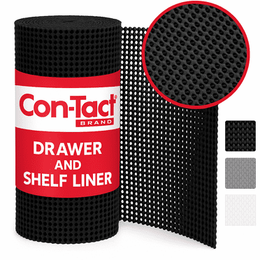 Con-Tact Brand Shelves Drawers Cabinet Liners Anti-Slip Non-Adhesive Drawer & Shelf Liner, Unscented, Black Beaded, 12 in x 20 ft Roll, 1 Count