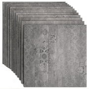Con-Tact Brand 12" x 12" Washed Dark Wall Tiles Peel and Stick Self Adhesive Panels, for Indoor
