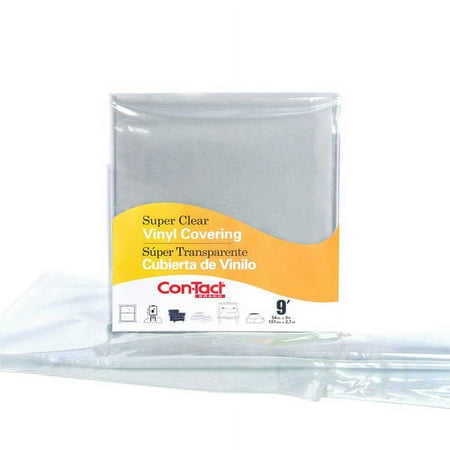 Con-Tact Medium-Weight Super Clear Vinyl Covering 54 in x 9 ft for Multi-Purpose Surface Protection