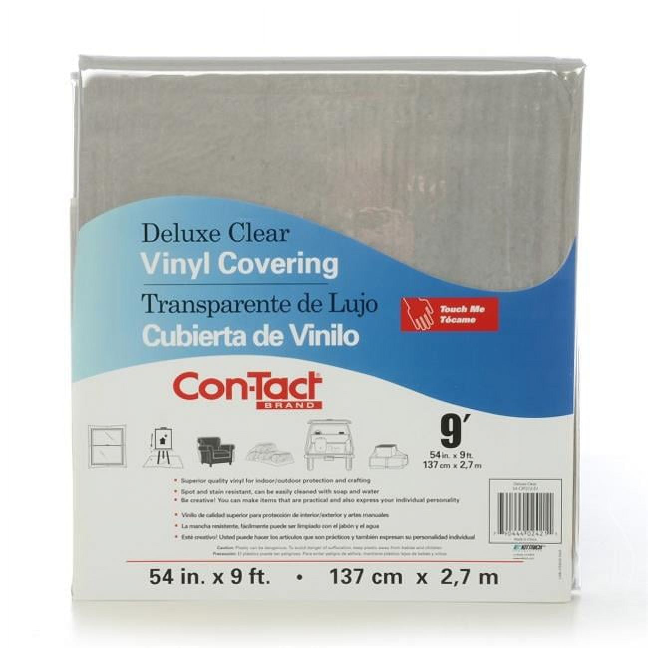 Con-Tact Clear Vinyl Covering, Deluxe, 54 x 9