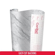Con-Tact Creative Covering  Printed Vinyl Top - Marble Gray, 18 in. x 16 ft., A Practical Choice for Surface Protection and Shelf Organization