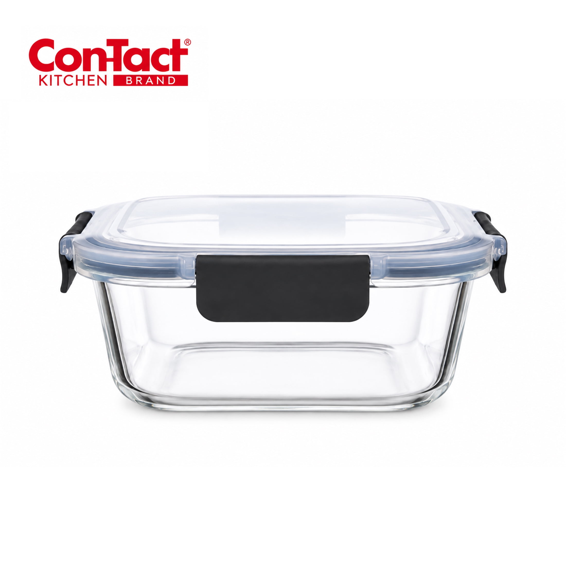 Con-Tact Square Glass with Locking Lid - 3.4c
