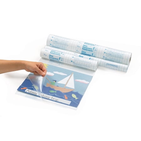 Con-Tact Vinyl Durable Repositionable Self-Adhesive Contact Paper for Lamination, Multiple Sizes, Clear