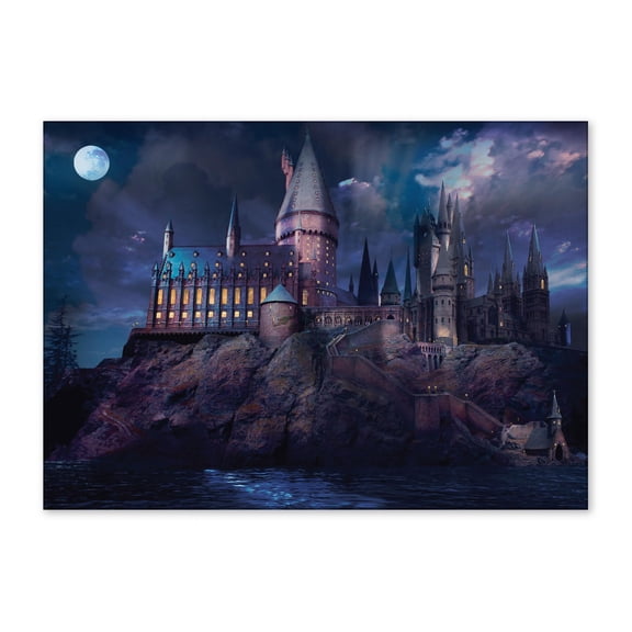 ConQuest Journals Harry Potter Hogwarts Castle at Night Backdrop Wall Banner, Large Photo Backdrop, Party Decoration, Wizarding World Room Decor, 5ft x 7ft (60'' x 84''), Officially Licensed Y102