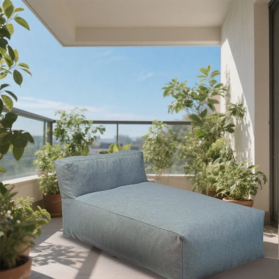 ConToose 1.8m Oversized Chaise Lounge Bed Deep Gray,Weather-Resistant 330gsm Olefin Fabric with TPU Lamination, Shredded Foam Filling, Indoor/Outdoor