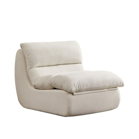 ConToose Cloud Lounge Chair - Plush White, Dual-Foam Comfort, Space-Saving Design for Living Room & Bedroom