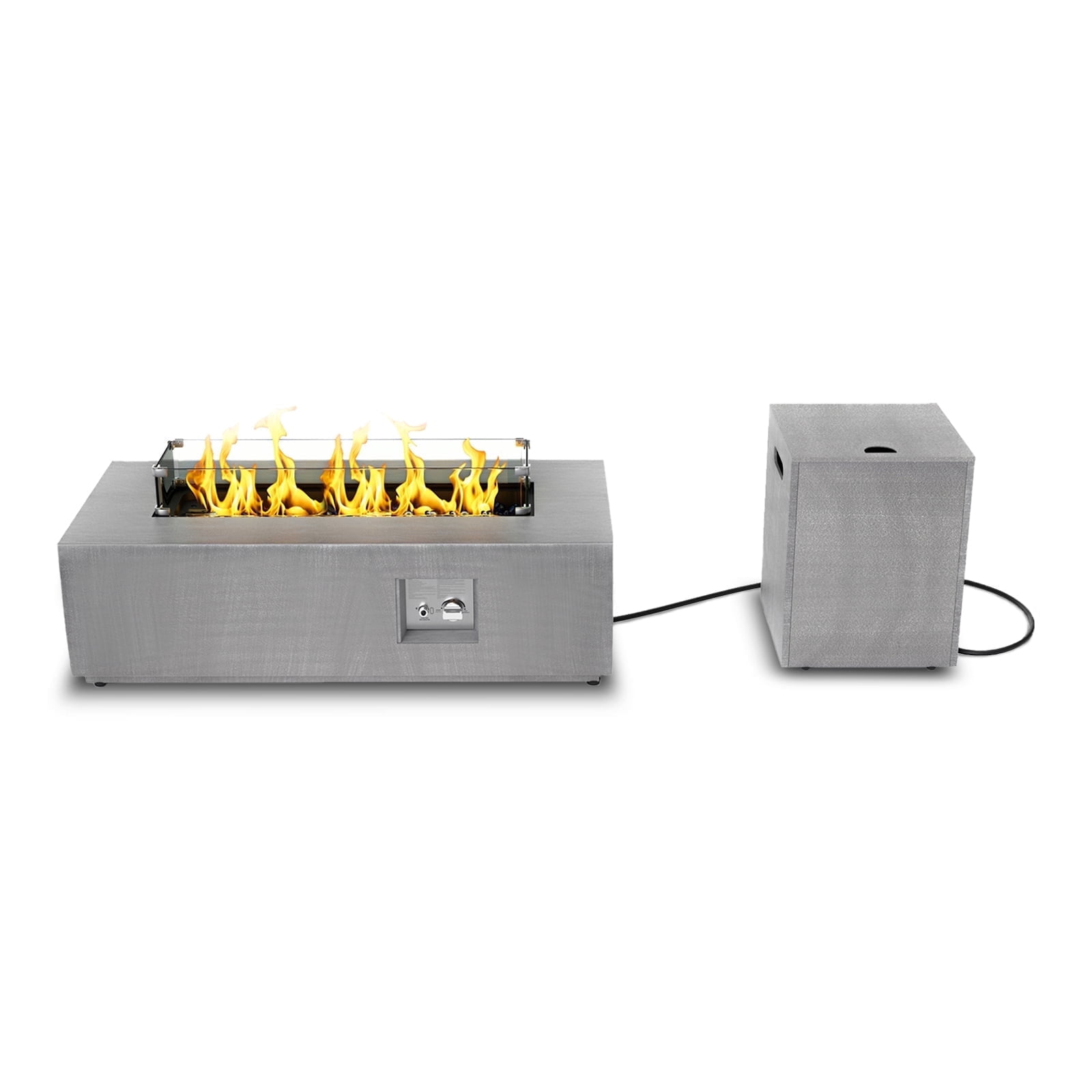 ConToose Outdoor Propane Fire Pit – Bottom RGB Light Strip, Pulse Ignition, CSA-Certified & All-Weather Kit Included