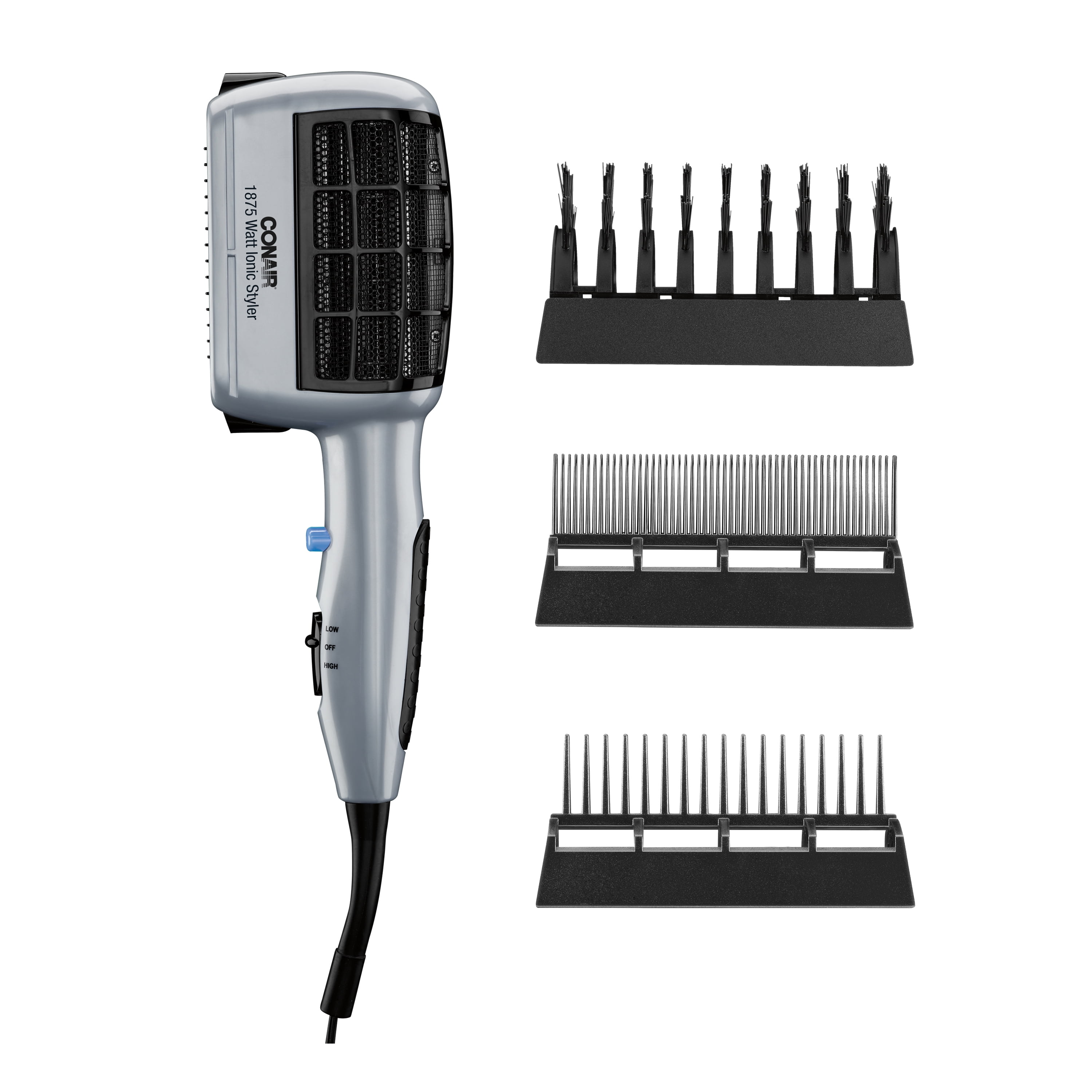 Conair 3-in-1 Styling Hair Dryer, 1875W with Ionic Technology, 3 Attachments