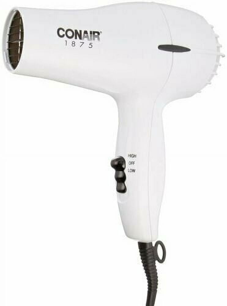 Conair 1875 Watt Mid-Size Styler Hair Dryer Powerful & Fast White, 3-Pack