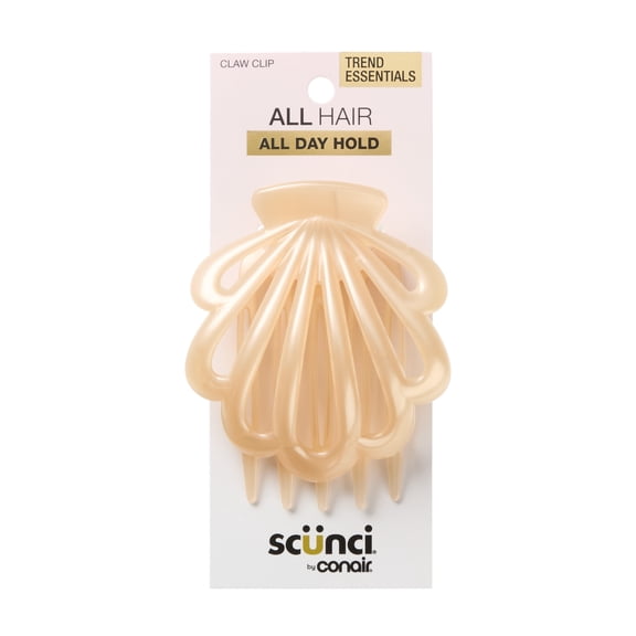 Scunci by Conair Shell Claw Clip, Champagne, 1 Count
