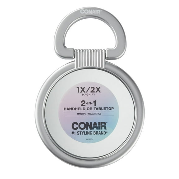 Conair 2-in-1 Handheld or Tabletop Standard Magnification Round Mirror
