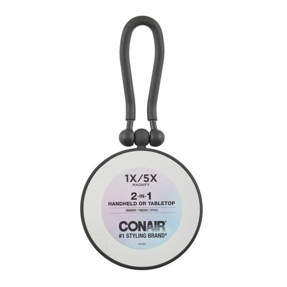 Conair 2-in-1 Handheld or Tabletop 5x and Standard Magnification Round Mirror