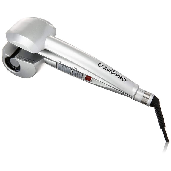 Conair 2 in 1 Hot Air Brush, with 1.5" Aluminum Barrel and 1" Natural Boar and Nylon Bristle Brush Attachment, with Cool Tip, and Safety Stand