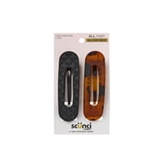 Scunci by Conair Flat Claw Clips, Quilted Black & Tortoiseshell, 2 Count