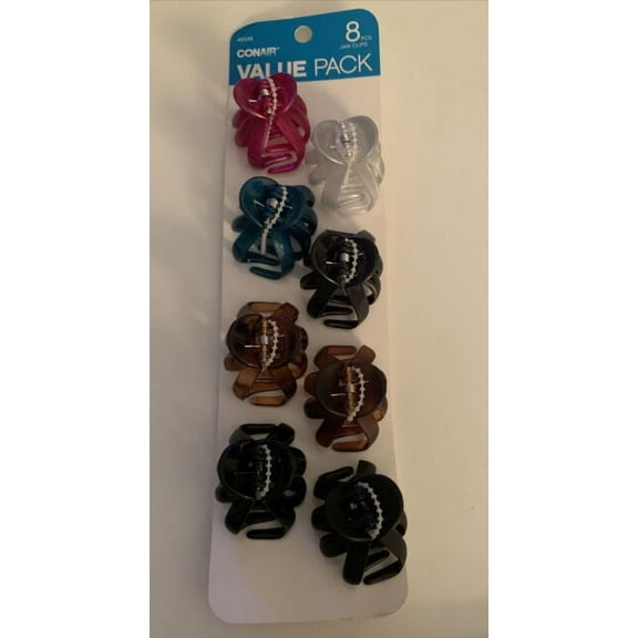 Conair 8 Pcs Hair Jaw Clips Value Pack