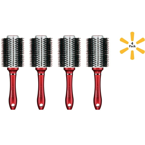 Conair Brush Tourmaline Ceramic Round Brush, Red, Medium, 1 ea - 4 Pack